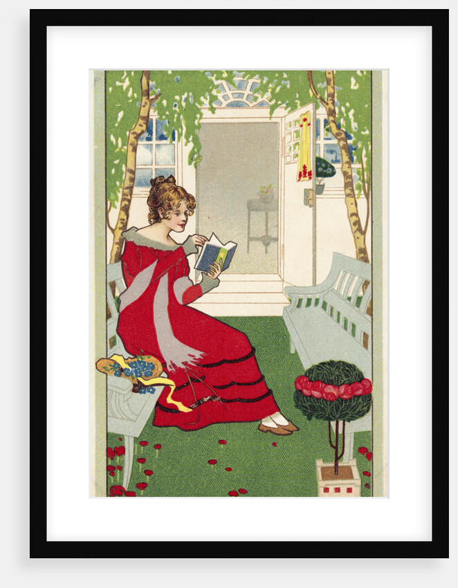 Postcard of a Woman Reading by Anonymous