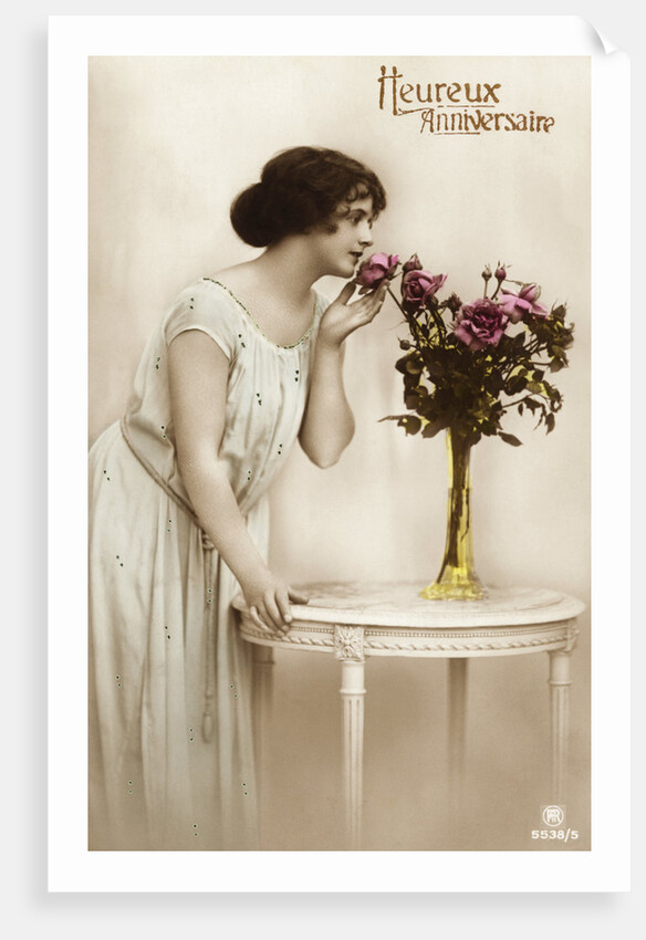 Heureux Anniversaire Postcard by Anonymous