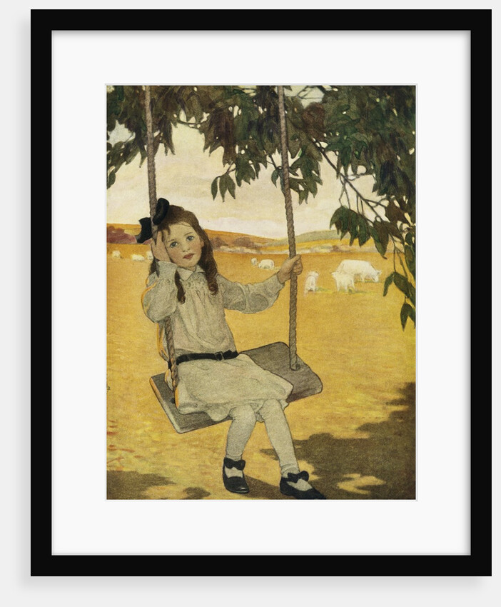 Illustration of a Girl on a Swing by Jessie Willcox Smith