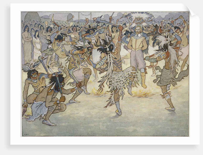 Illustration of Captain John Smith in Captivity by E. Boyd Smith