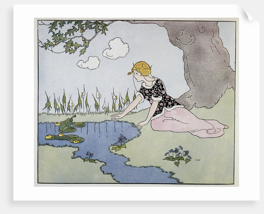 Illustration of a Princess and a Frog by Margaret Evans Price