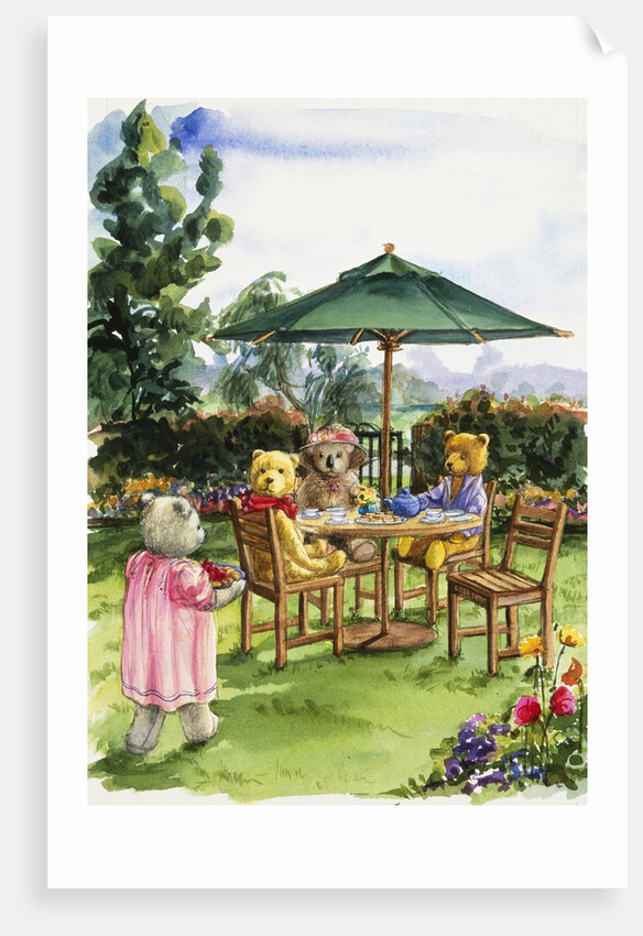 Teddy Bears at a Backyard Tea from Teddy Bears' Picnic Cookbook by Alexandra Day