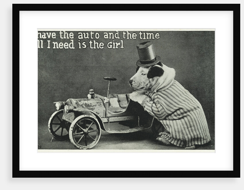 I Have the Auto and the Time Postcard with Dog by Anonymous