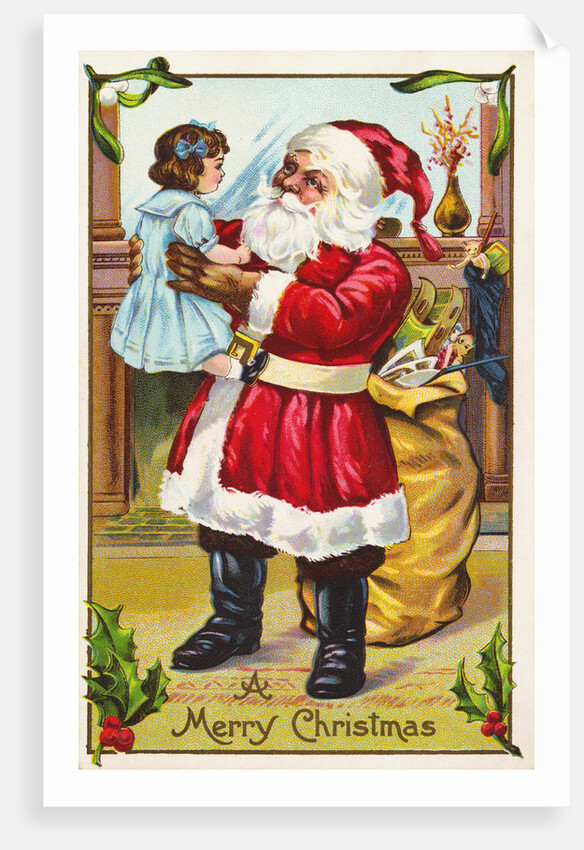 A Merry Christmas Greeting Postcard by Anonymous