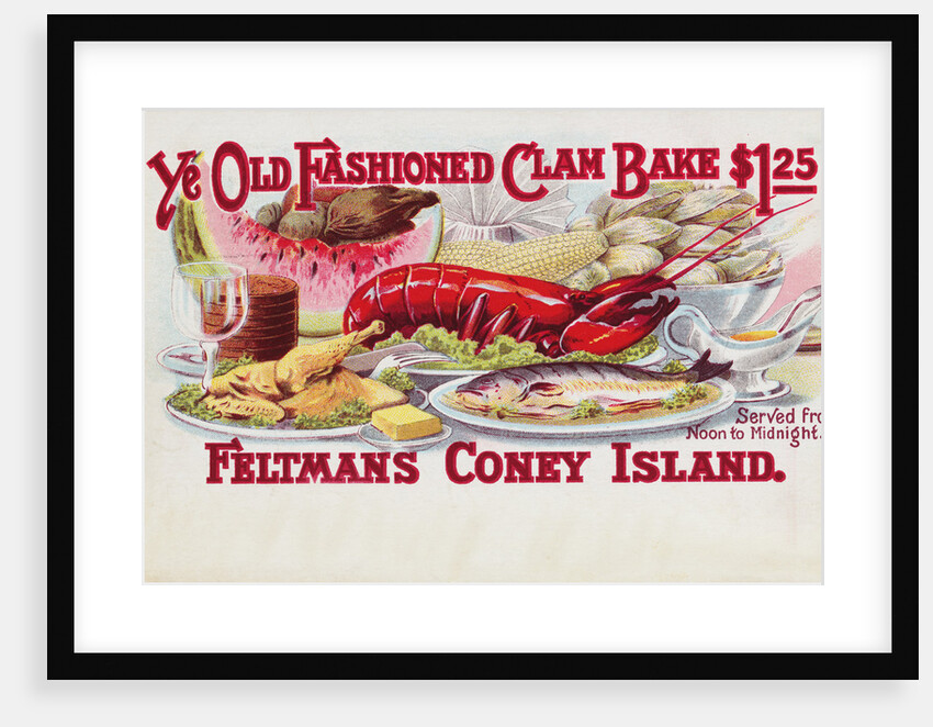 Ye Old Fashioned Clam Bake - Feltmans Coney Island Postcard by Anonymous