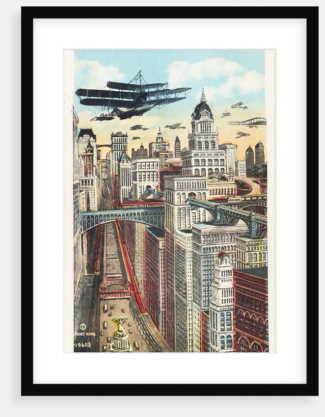 Future New York "The City of Skyscrapers," New York Postcard by Anonymous