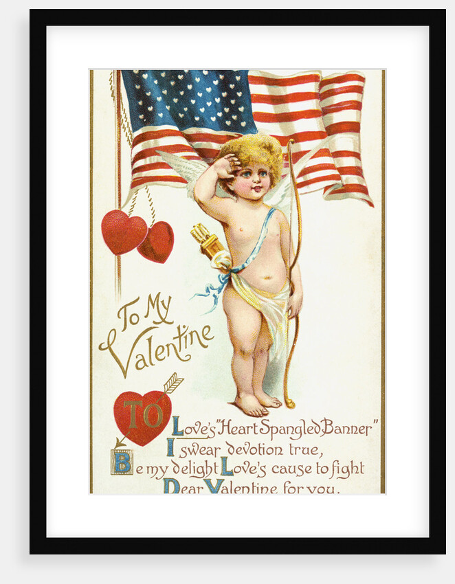 To My Valentine Postcard with a Patriotic Cupid by Anonymous