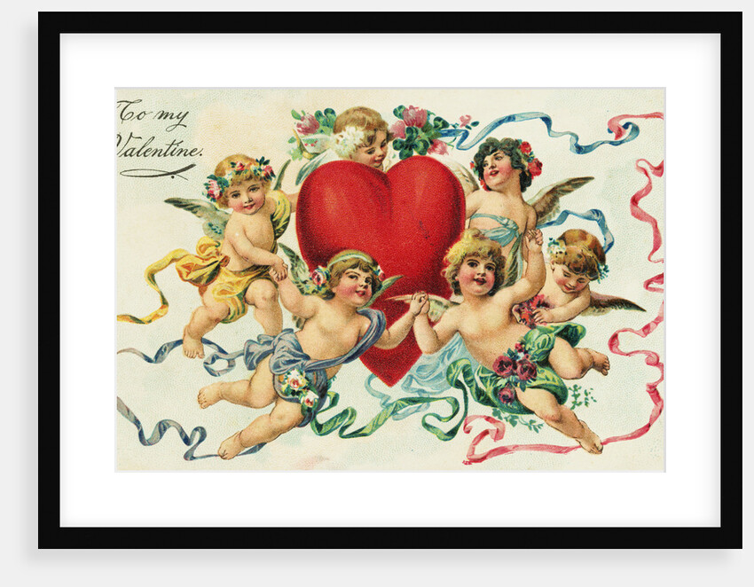 To My Valentine Postcard with Cherubs by Anonymous