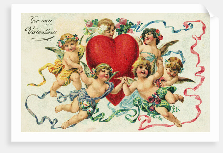To My Valentine Postcard with Cherubs by Anonymous