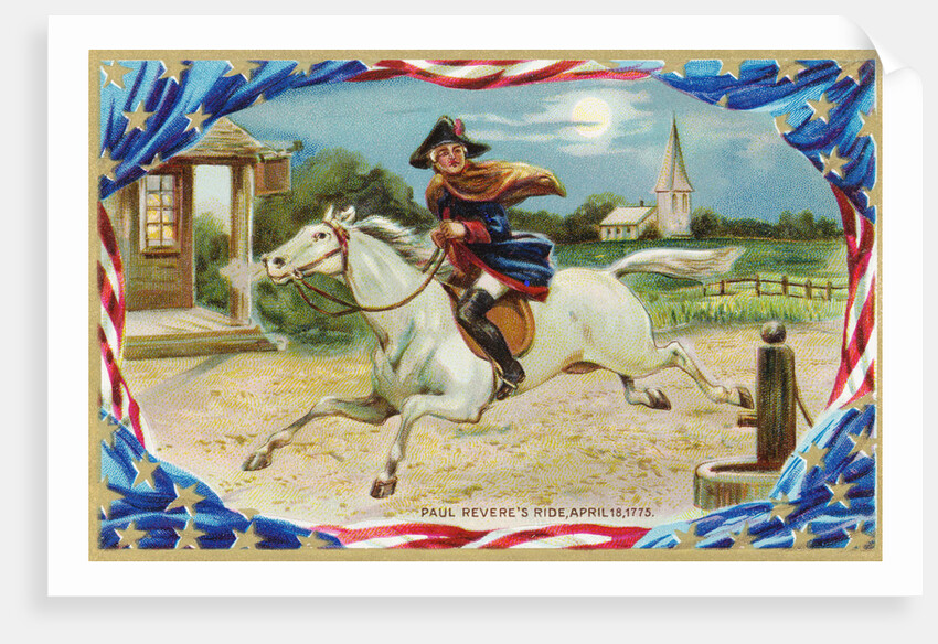 Paul Revere's Ride, April 18, 1775 Postcard by Anonymous