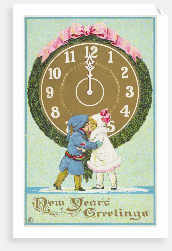 New Years Greetings Postcard by Anonymous
