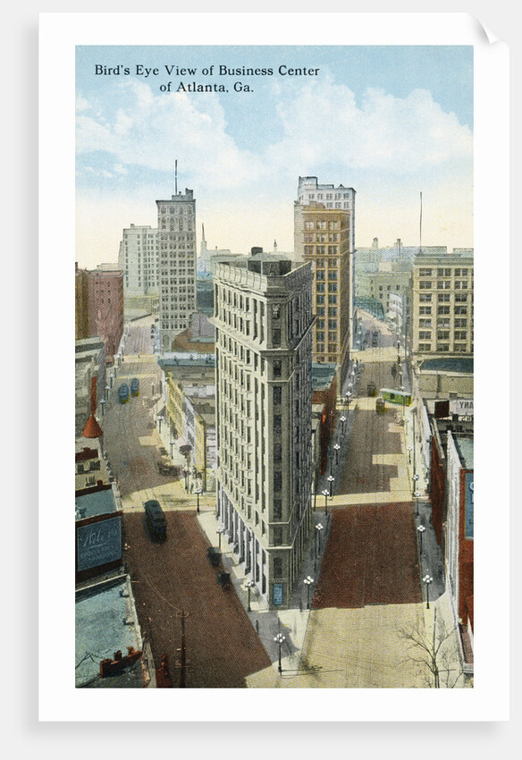 Bird's Eye View of Business Center of Atlanta, Ga. Postcard by Anonymous