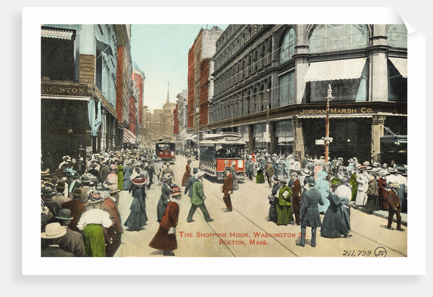The Shopping Hour, Washington St. Postcard by Anonymous