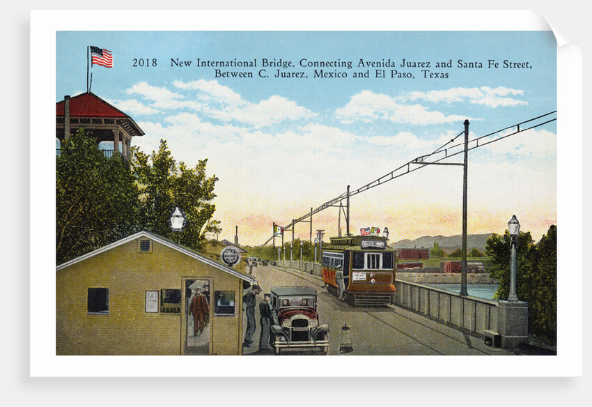 New International Bridge Between Mexico and Texas Postcard by Anonymous