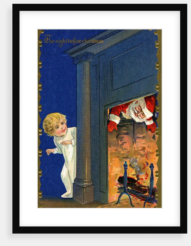 The Night Before Christmas Postcard with Santa by Anonymous