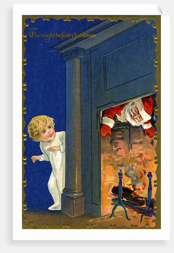 The Night Before Christmas Postcard with Santa by Anonymous