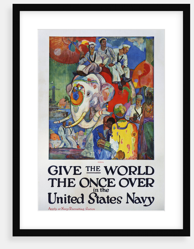 Give the World the Once Over in the United States Navy Poster by James H. Daugherty