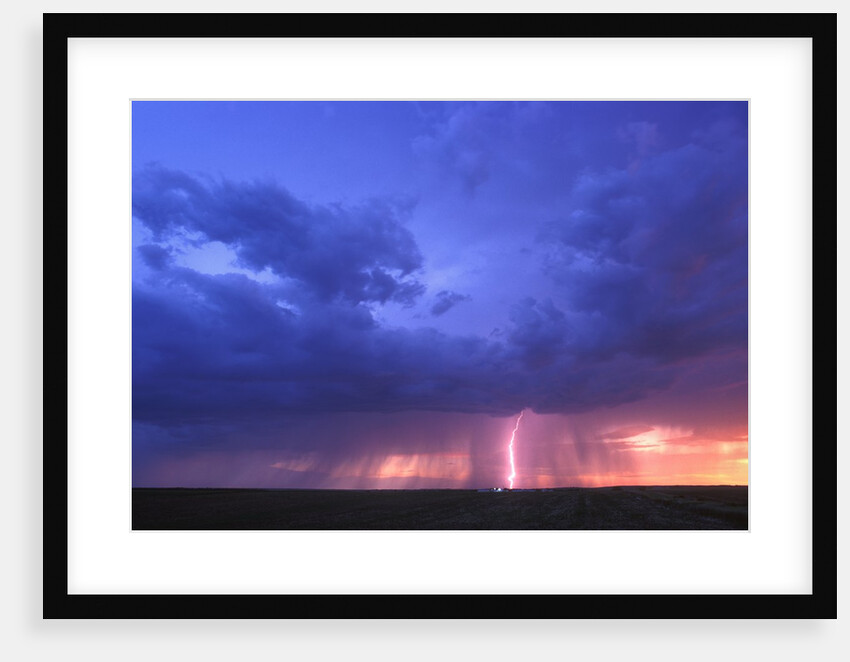 Lightning at Sunset by Anonymous