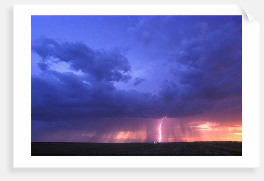 Lightning at Sunset by Anonymous