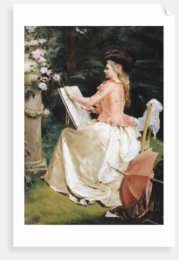 The Artist in the Garden by Gustave Jean Jacquet