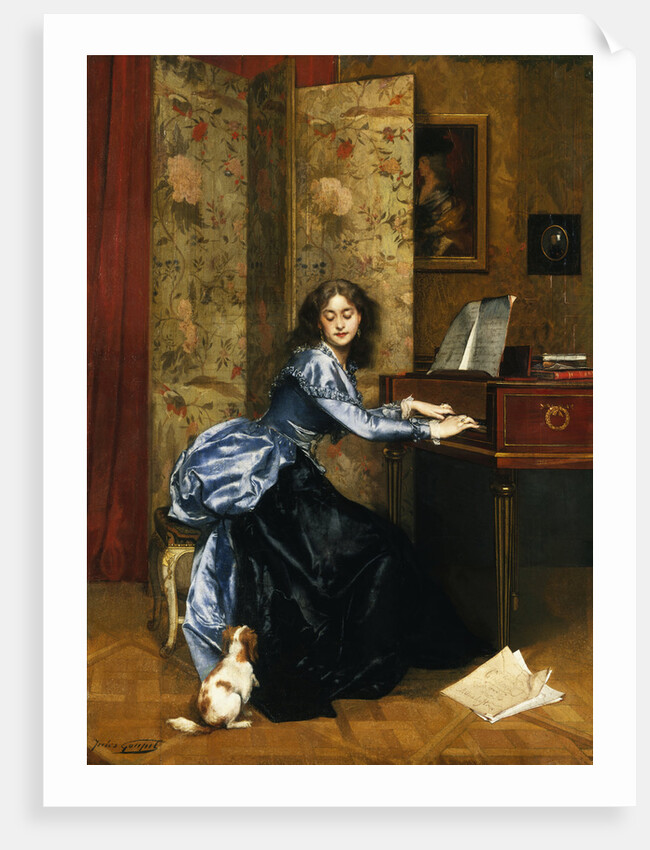 An Attentive Pet by Jules Adolphe Goupil