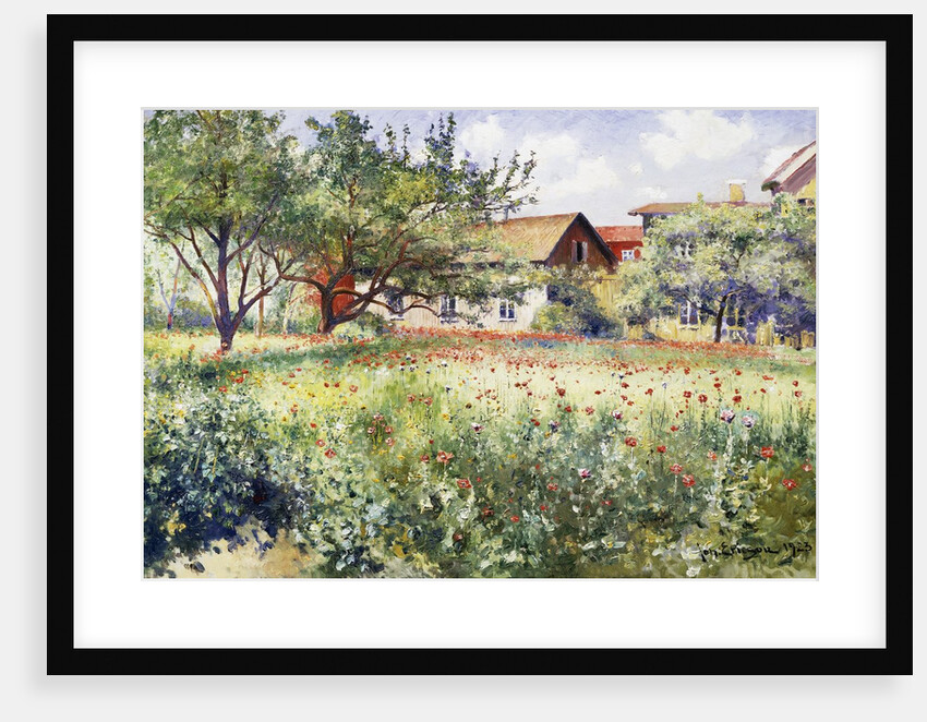 A Swedish Landscape with Poppies by Johan Erik Ericson