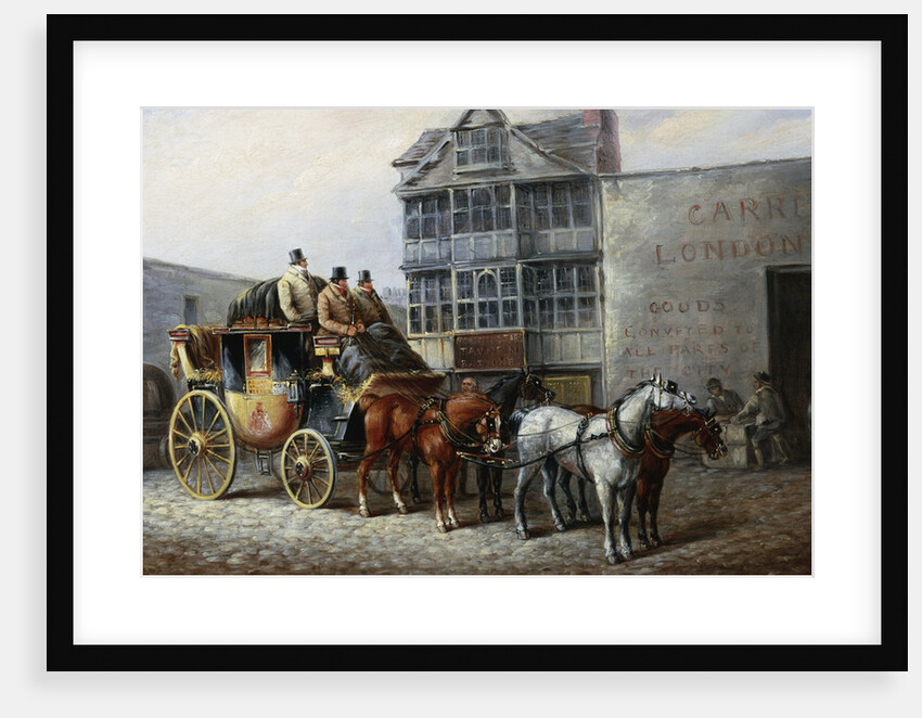 The Bristol Stagecoach Leaving the Fourteen Stars Tavern by John Charles Maggs