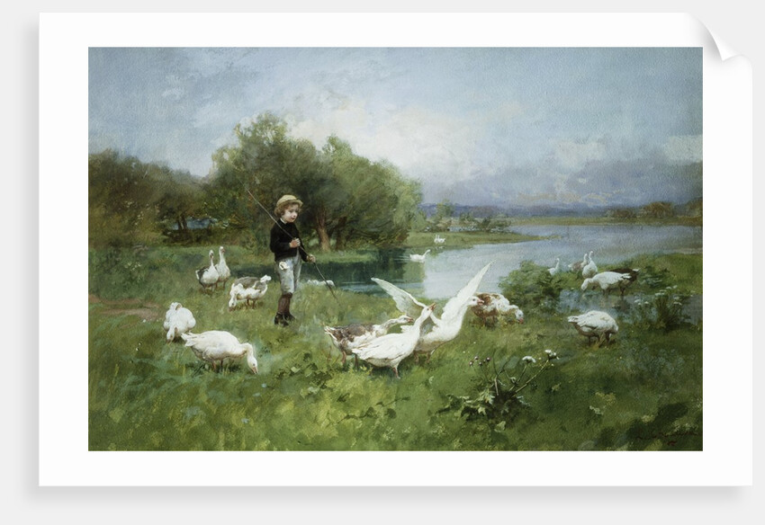 Tending the Geese by Luigi Chialiva