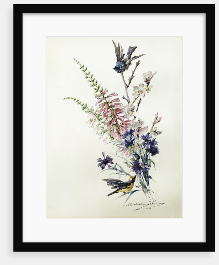 A Study of Heather, Cornflower, and Blossom by Madeleine Lemaire