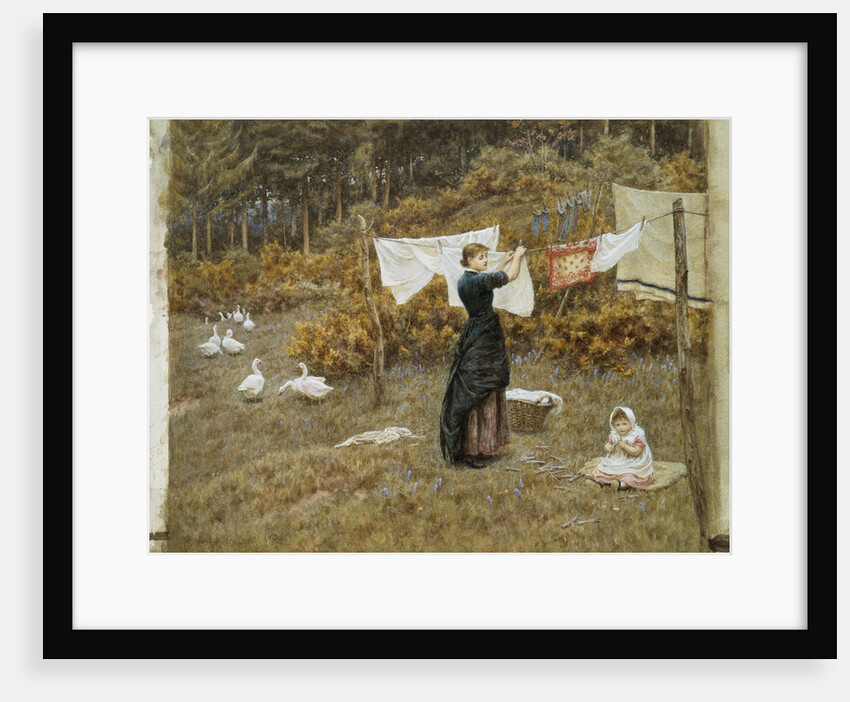 Hanging the Washing, a Beautiful Spring Morning by Helen Allingham