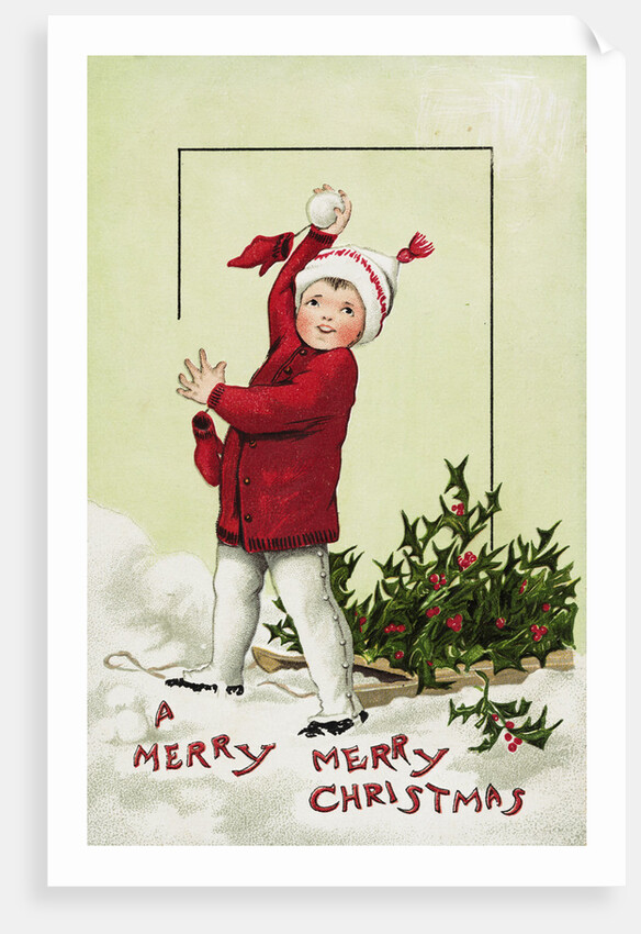 A Merry Merry Christmas Postcard by Anonymous