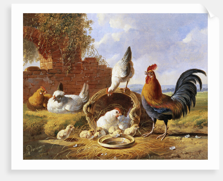 Spring Chickens by Albertus Verhoesen