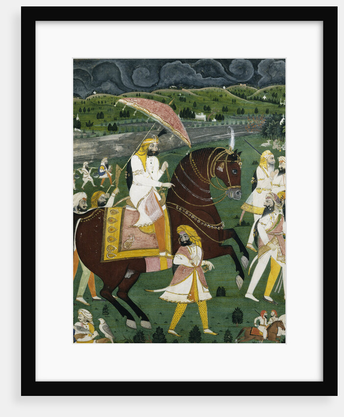 Early 19th Century Painting titled Maharajah Sher Singh, Son of Ranjeet Singh by the Indus by Anonymous