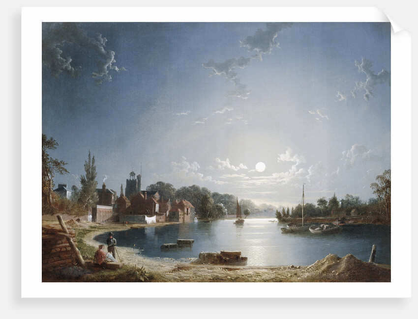 A Full Moon on the River at Brentford by Henry Pether