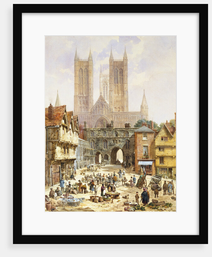 A View of Lincoln Cathedral, England by Louise Rayner