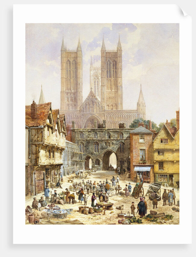 A View of Lincoln Cathedral, England by Louise Rayner