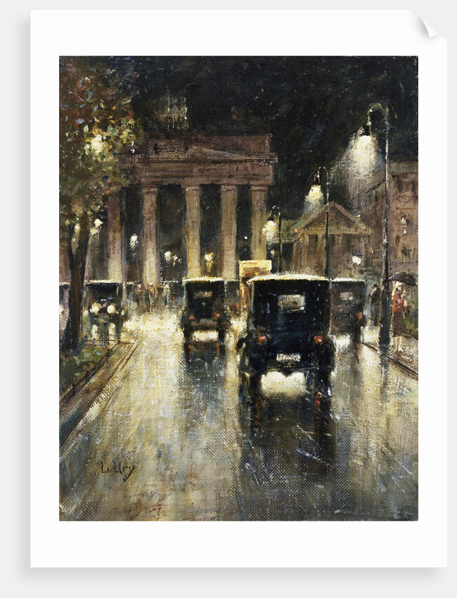 The Brandenburg Gate, Berlin, Germany, by Night by Lesser Ury