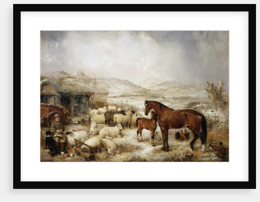 The Farmyard in Winter by Edwin Frederick Holt