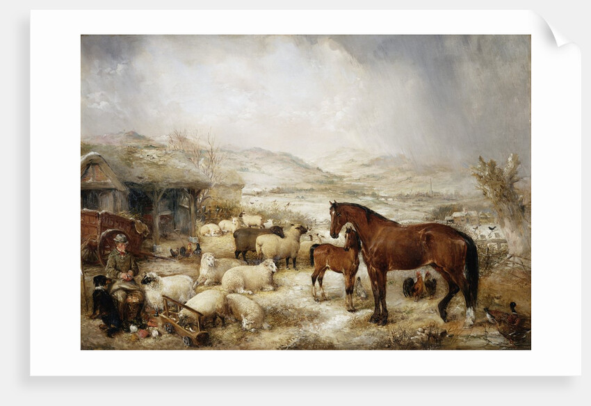 The Farmyard in Winter by Edwin Frederick Holt