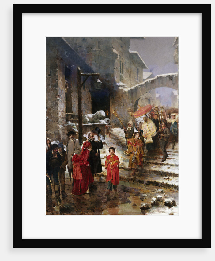 A Procession in Winter by Giacomo Di Chirico