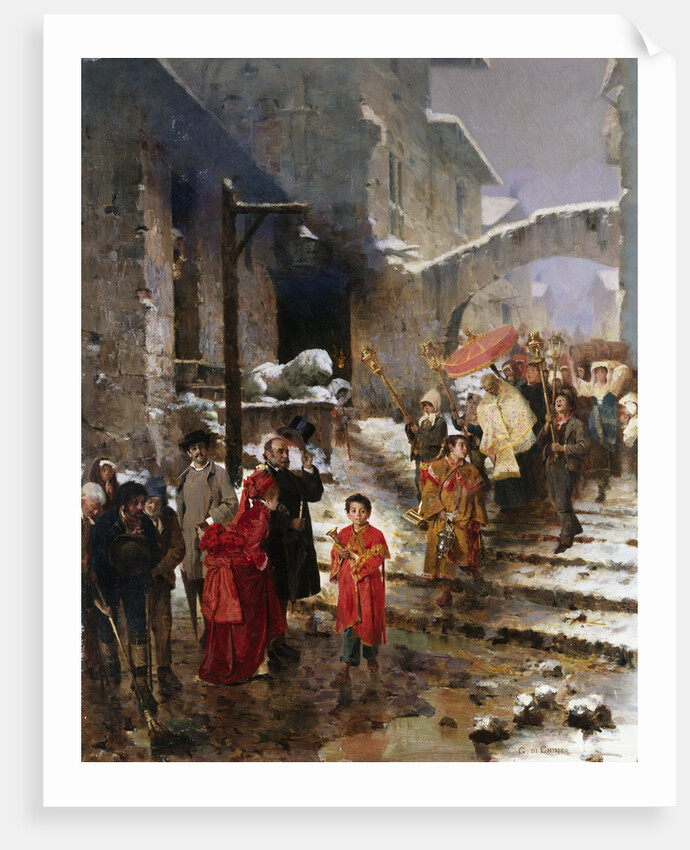 A Procession in Winter by Giacomo Di Chirico