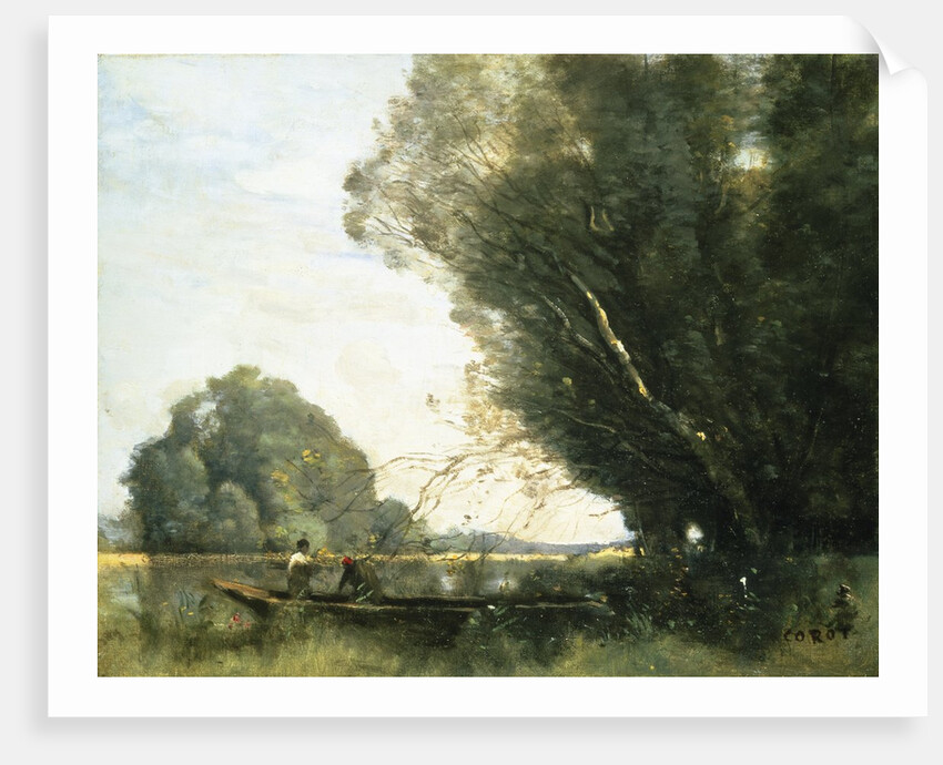 Punting by Jean-Baptiste-Camille Corot