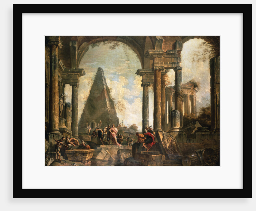 A Capriccio of the Ruins of Rome by the School of Giovanni Paolo Panini by Anonymous