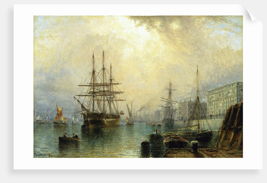 H.M.S. War Sprite off Greenwich, London by Claude Thomas Stanfield Moore