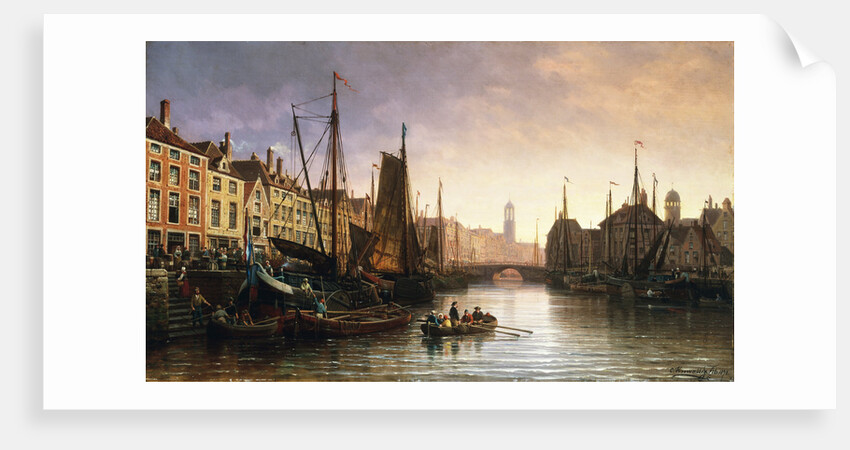 A View of Amsterdam, the Netherlands by Charles Euphrasie Kuwasseg