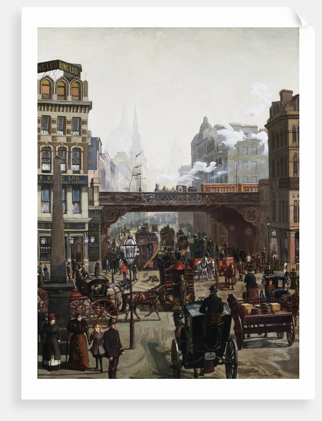 Ludgate Hill, London, England by Wilhelm Trubner