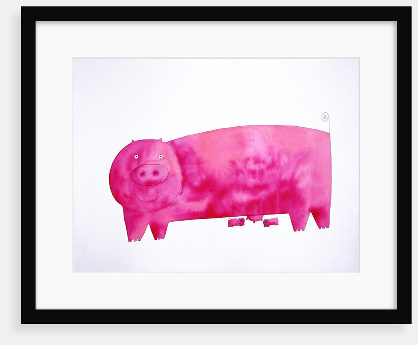 Pig with piglets by Anonymous