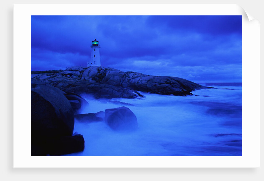 Lighthouse on Rocky Shore by Anonymous