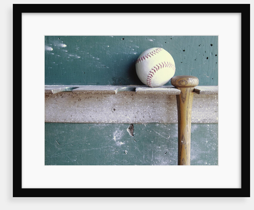 Baseball and Bat on Rack by Anonymous