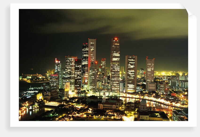 Metropolitan Singapore at Night by Anonymous